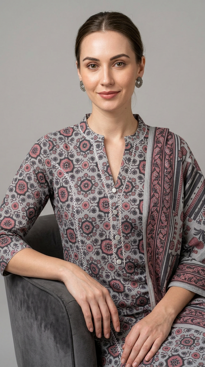 wholesale cotton kurtis supplier women wear bulk supplier India grey set