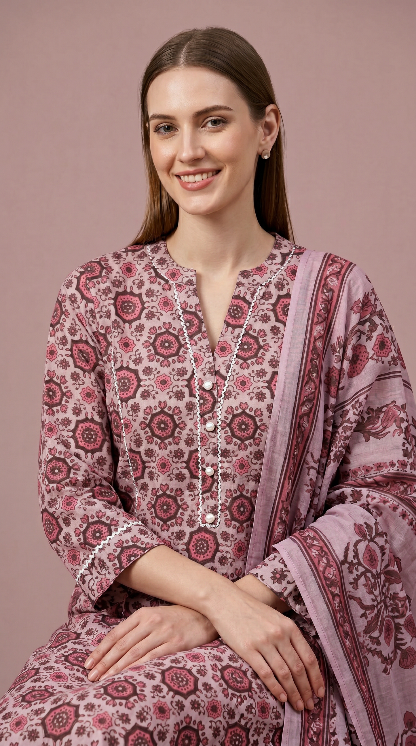 cotton kurti wholesale manufacturer India pink printed kurta set