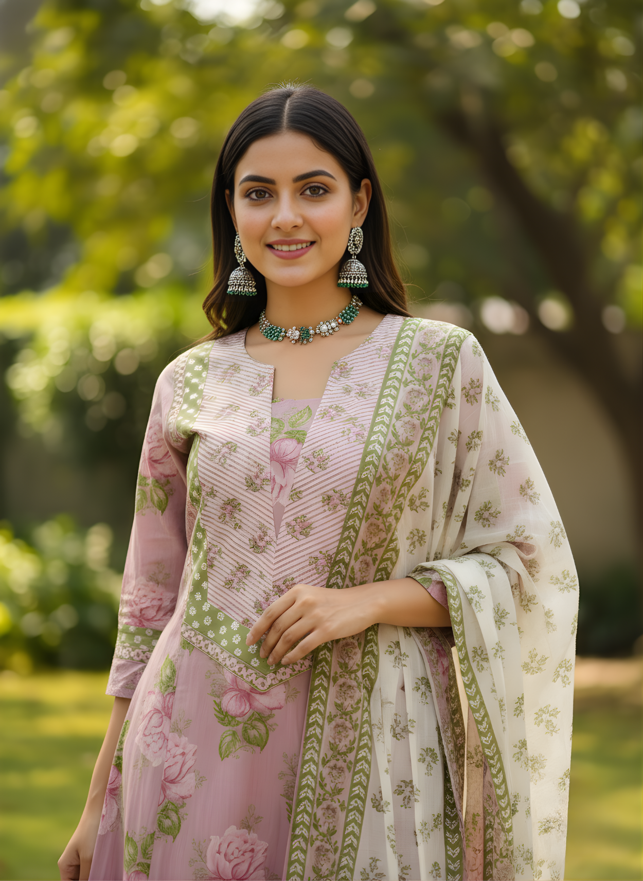 Women pure cotton dupatta set bulk supply