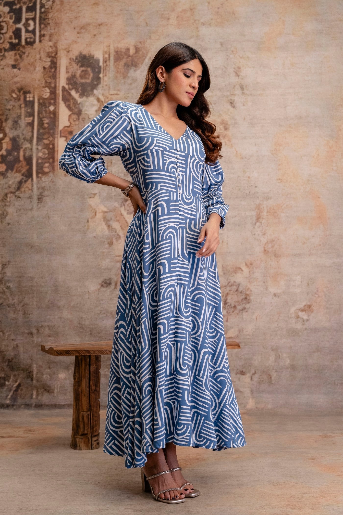 Flowy rayon midi dress from Aaronee