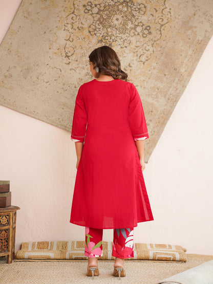 Cotton kurti wholesale manufacturer India floral applique kurta set