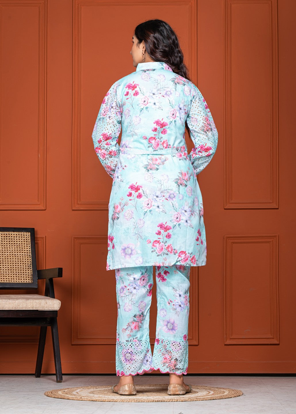 Floral Shipli Fabric Belted Cord Set – Women Wear Wholesale Collection