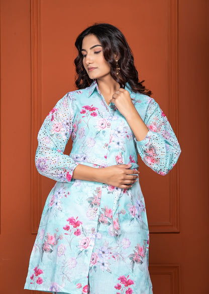 Floral Shipli Fabric Belted Cord Set – Women Wear Wholesale Collection