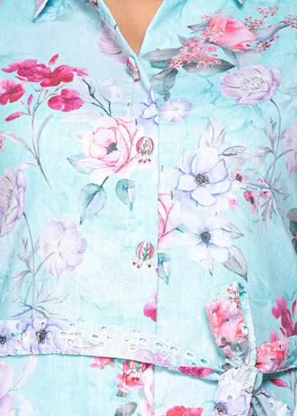 Floral Shipli Fabric Belted Cord Set – Women Wear Wholesale Collection