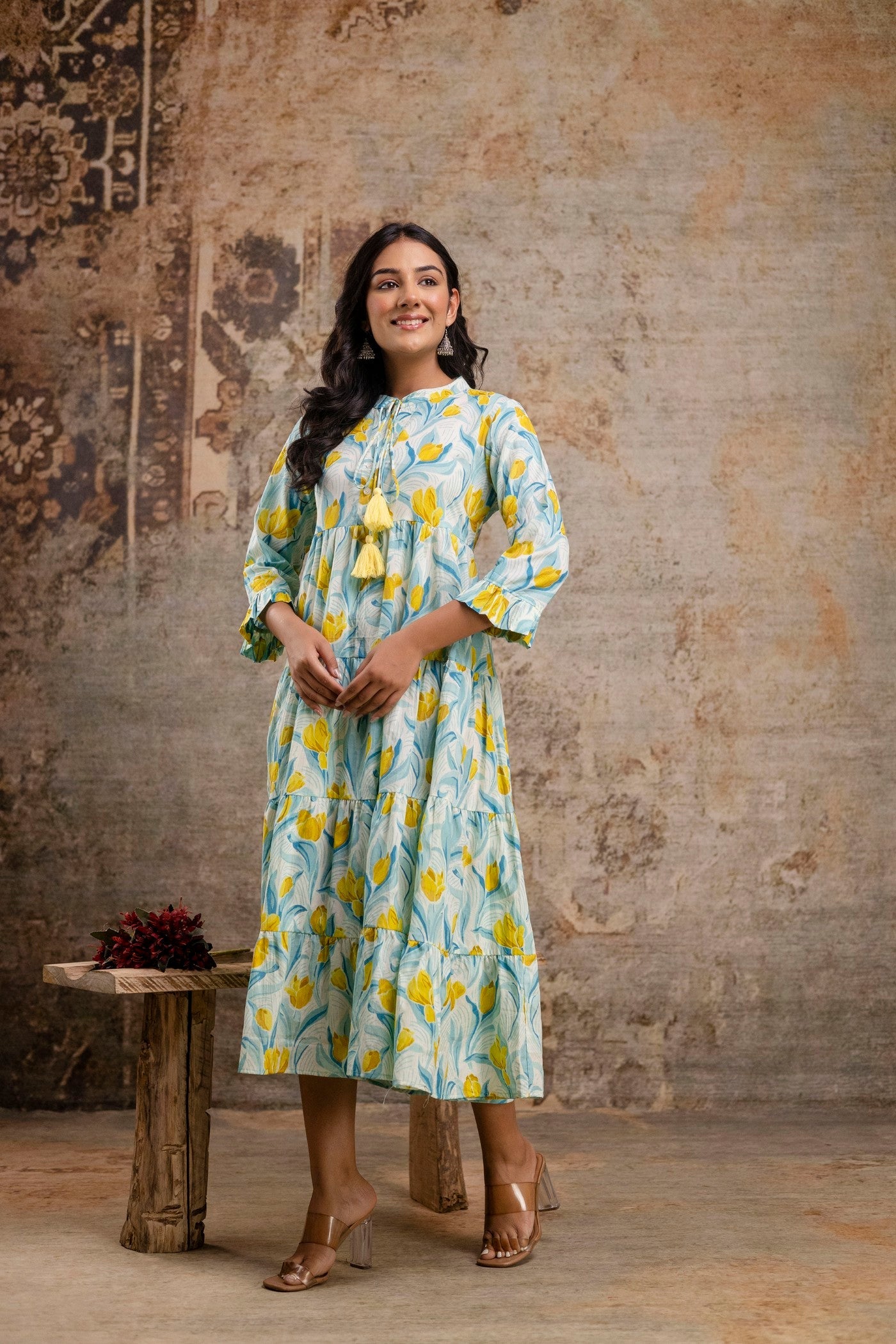 Lightweight cotton ethnic dress for women