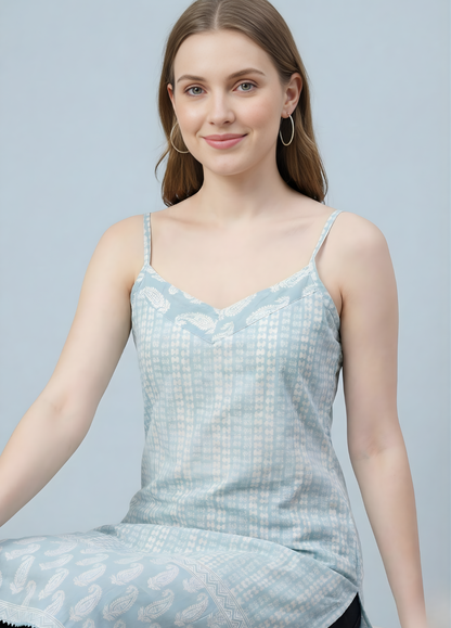 Sky blue mul cotton kurti wholesale manufacturer