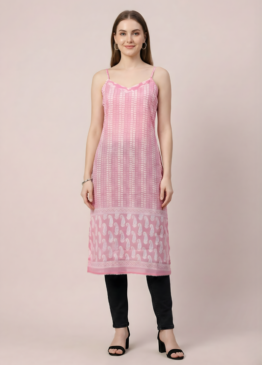 Blush pink mul cotton kurti wholesale manufacturer