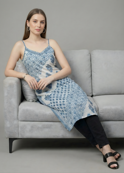 Indigo Blue Printed Mul Cotton Kurti – Wholesale Manufacturer for Women’s Summer Wear