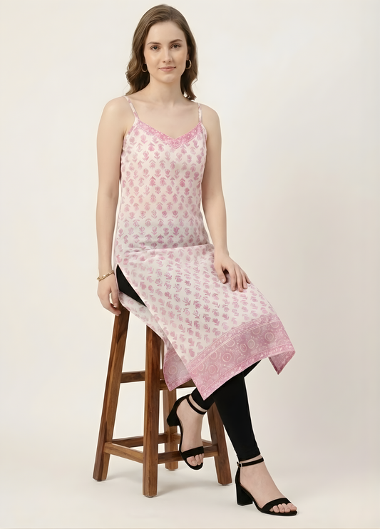 Soft Pink Printed Mul Cotton Kurti – Wholesale Manufacturer for Women’s Summer Wear
