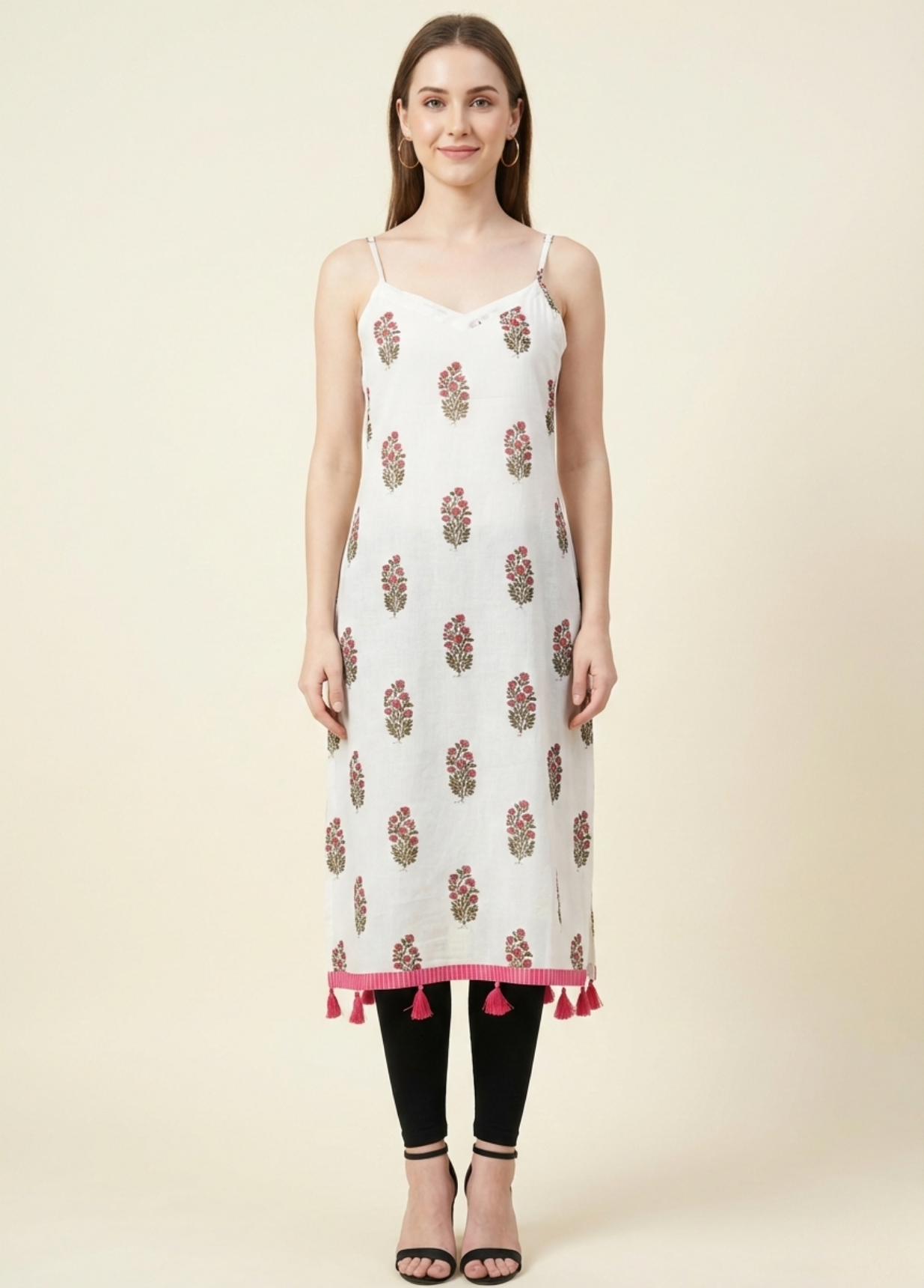 Ivory Red Floral Mul Cotton Kurti – Wholesale Manufacturer for Women’s Summer Wear