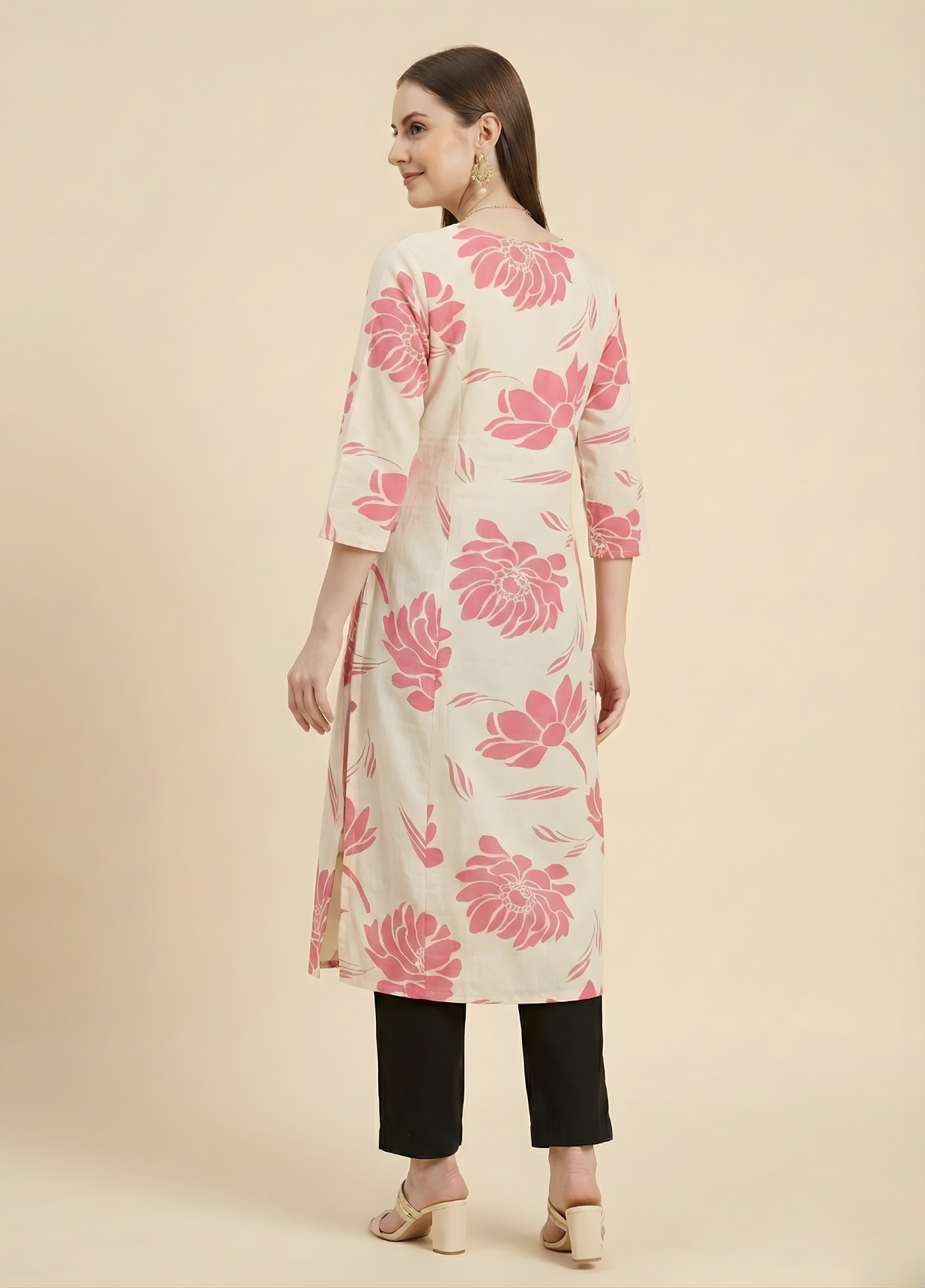 Floral printed cotton kurti for wholesale