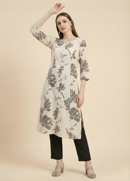 Floral printed cotton kurti for wholesale