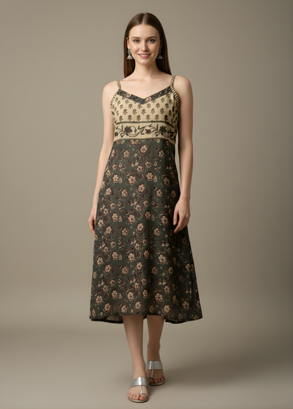Olive Brown Printed Mul Cotton Kurti – Wholesale Manufacturer for Women’s Ethnic Wear