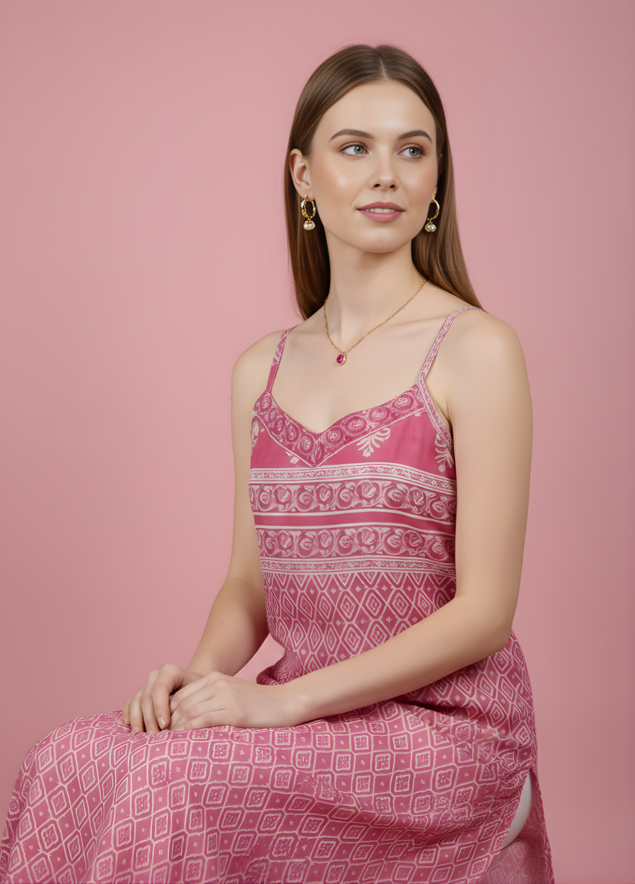 Rose Pink Printed Mul Cotton Kurti – Wholesale Manufacturer for Women’s Ethnic Wear