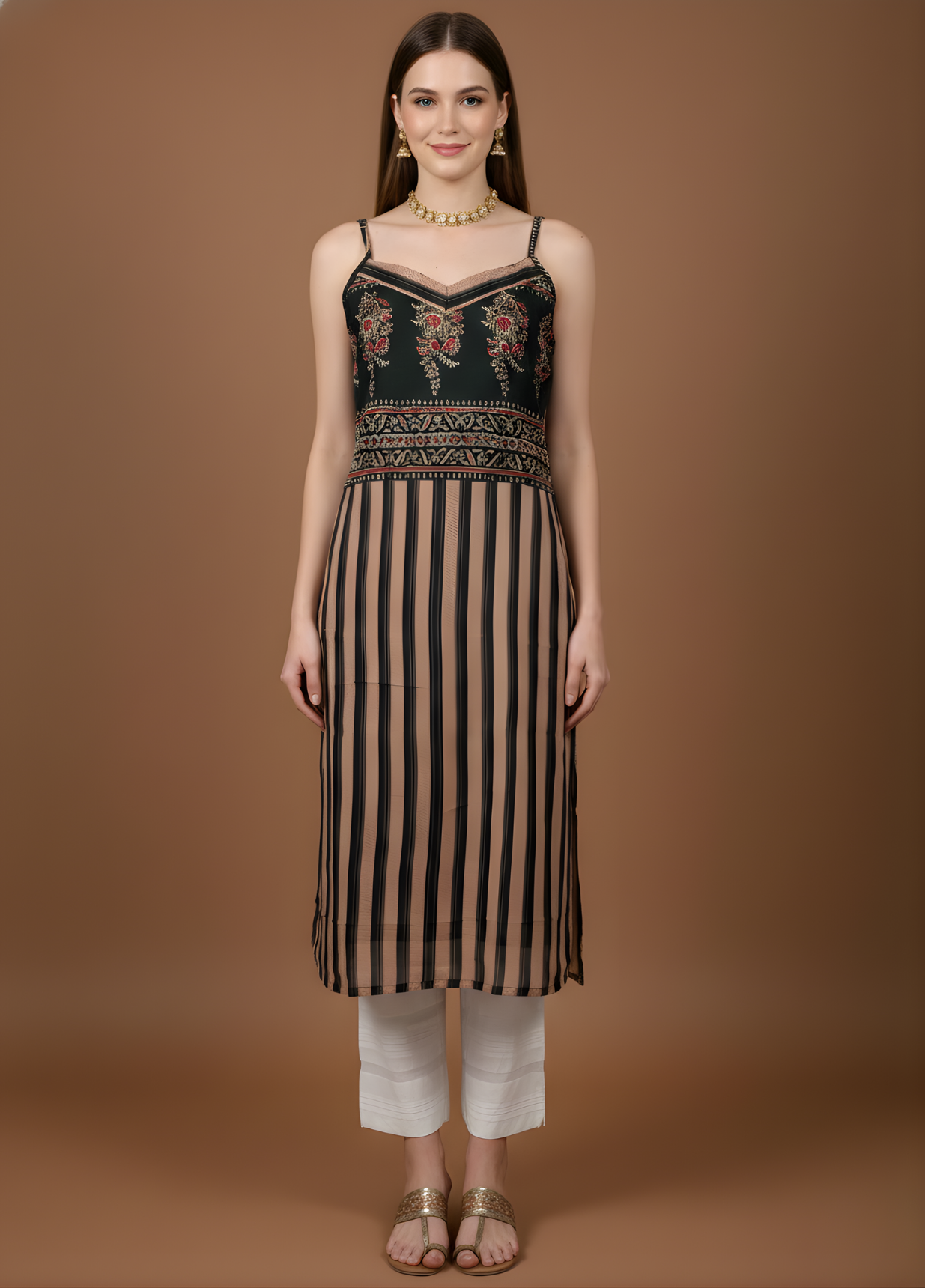 Striped mul cotton kurti for women wholesale