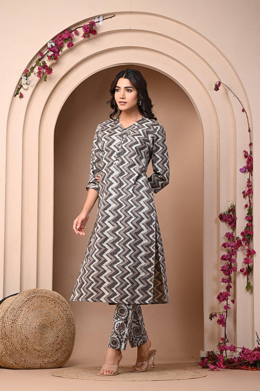 Wholesale pure cotton kurta set with pant women wear