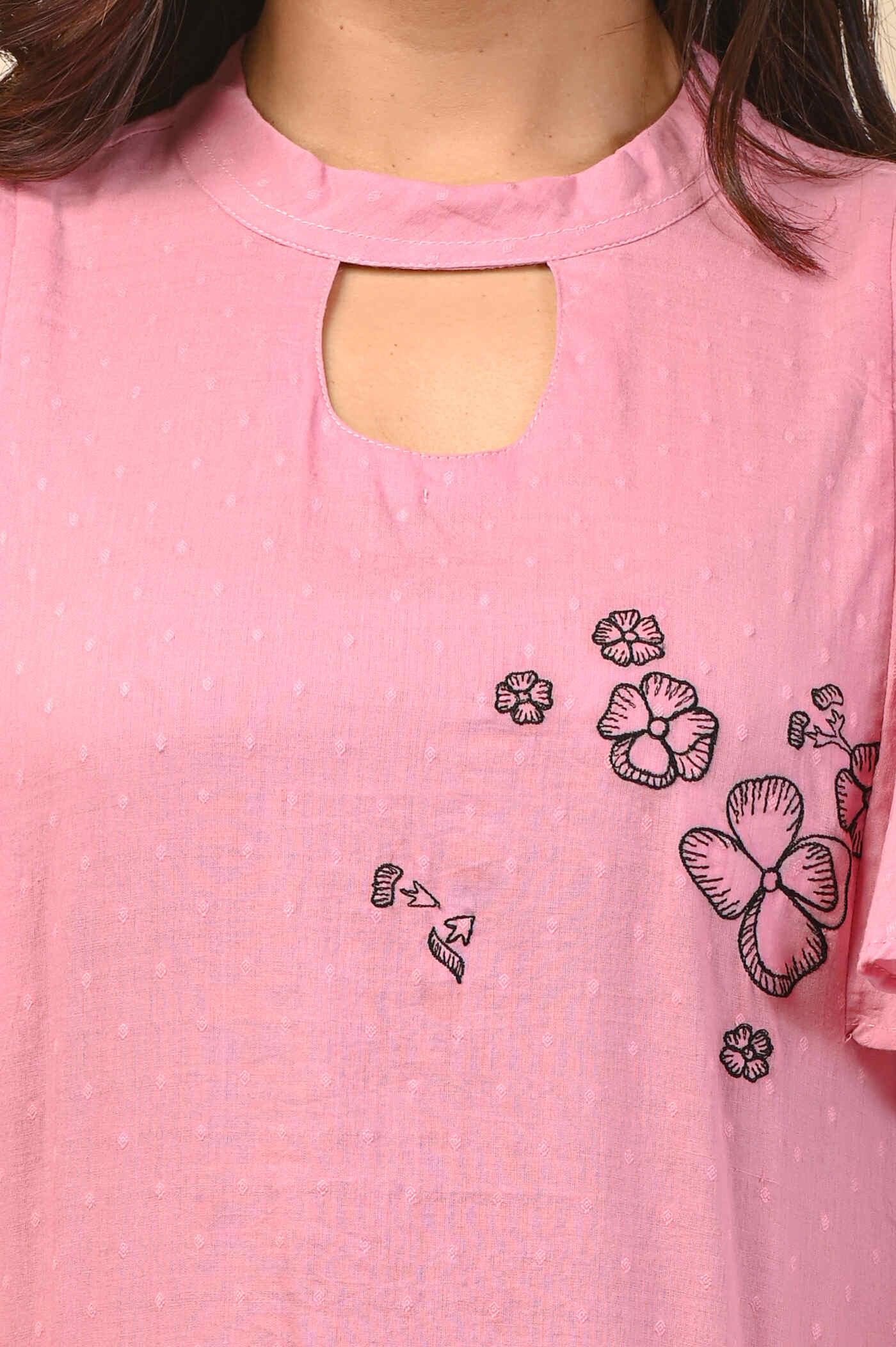 Pink cotton kurta set wholesale women