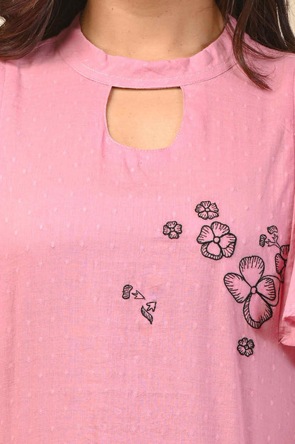 Pink cotton kurta set wholesale women