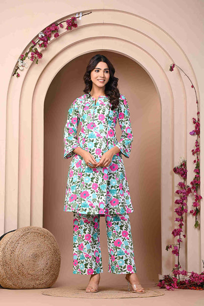 Neelufer Creation pure cotton kurta co ord set