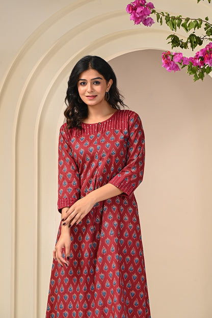 Maroon ethnic kurta set for retailers