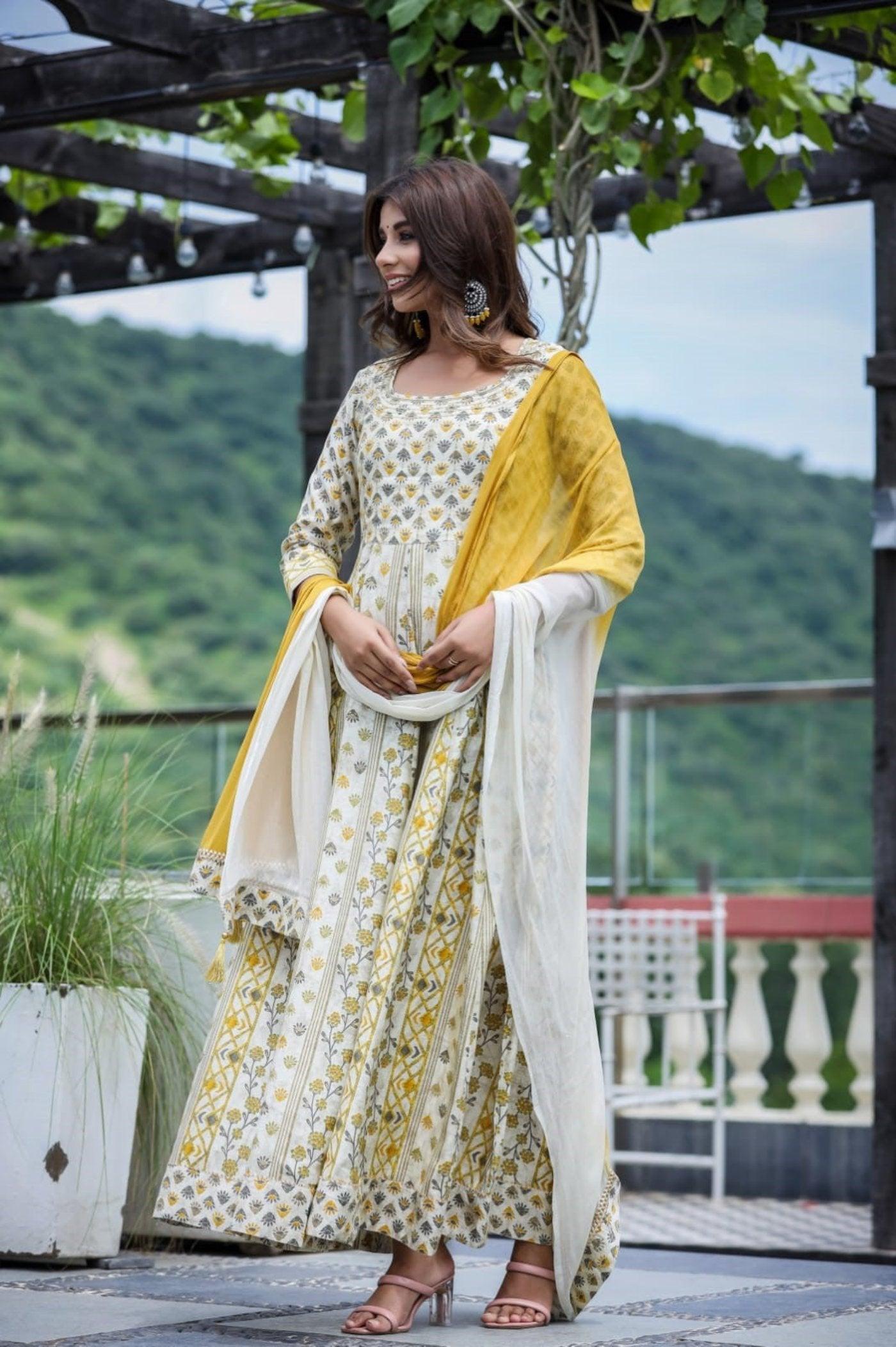 Modal chanderi long dress manufacturer India