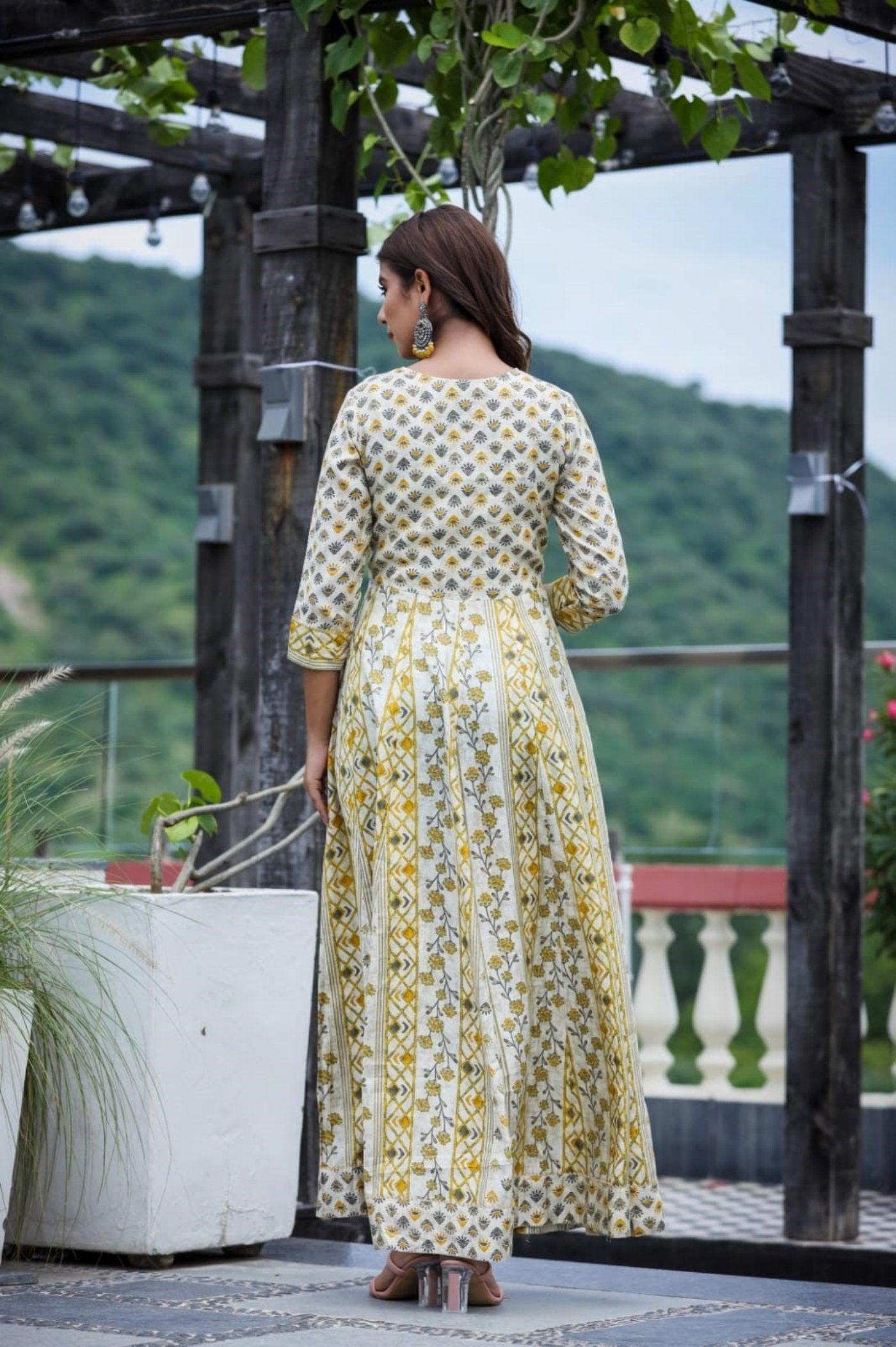 Ladies modal chanderi long dress for boutiques