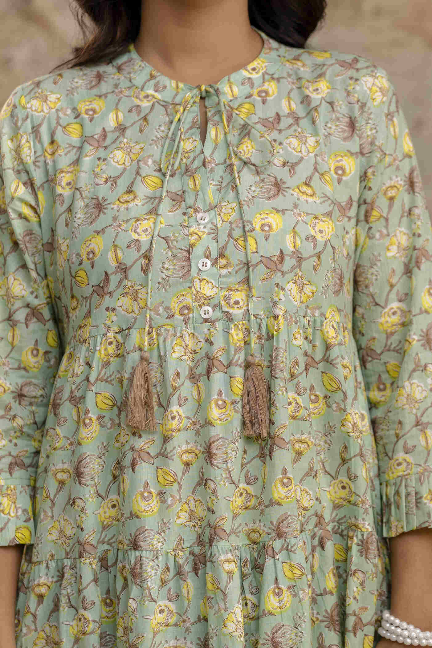 Neelufer Creation ethnic fusion cotton Midi Dress for Women