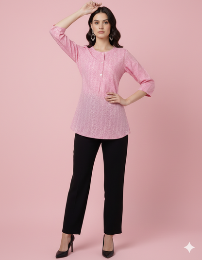Pure Cotton Printed Women Top – Wholesale Manufacturer Women Wear