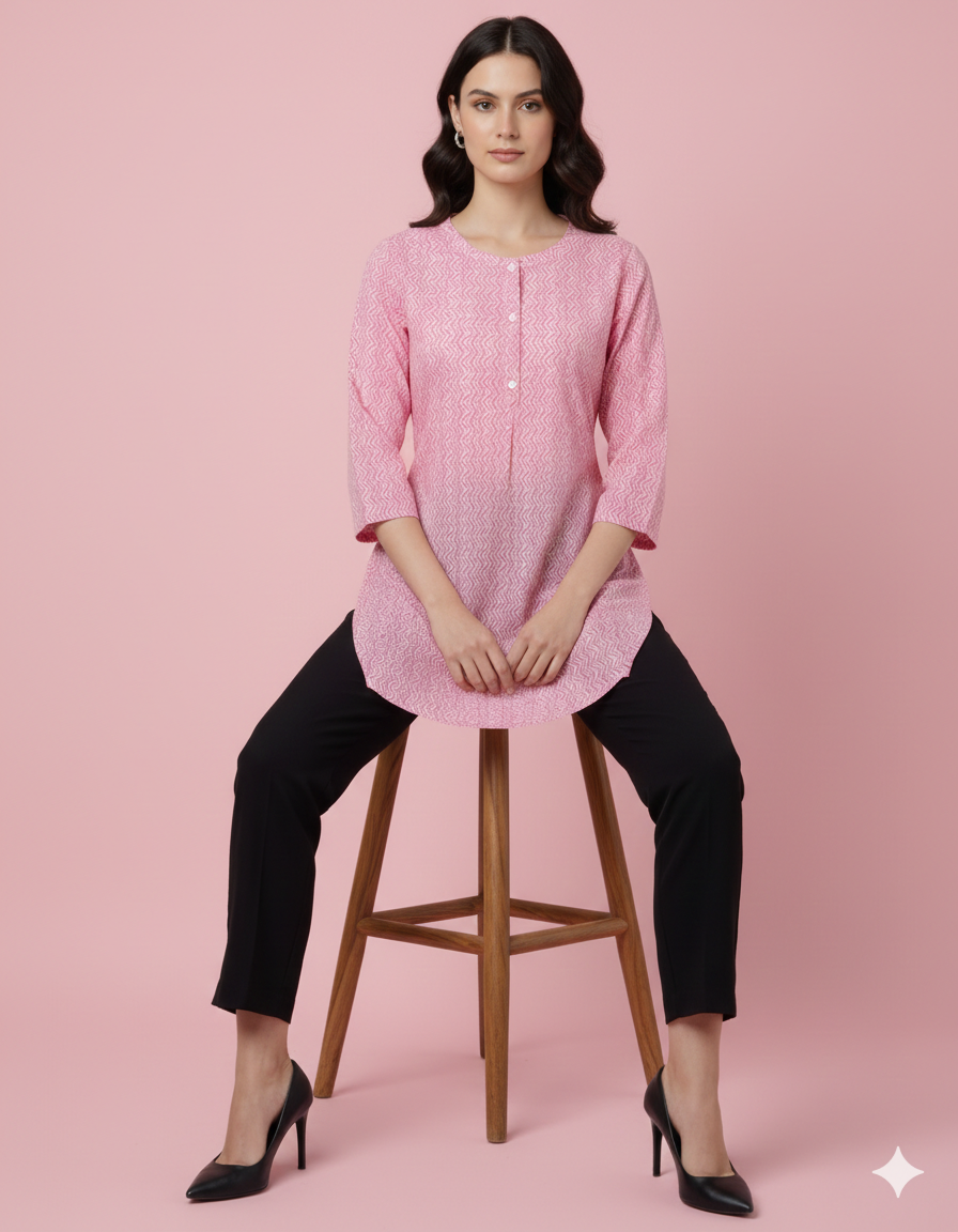 Pure Cotton Printed Women Top – Wholesale Manufacturer Women Wear