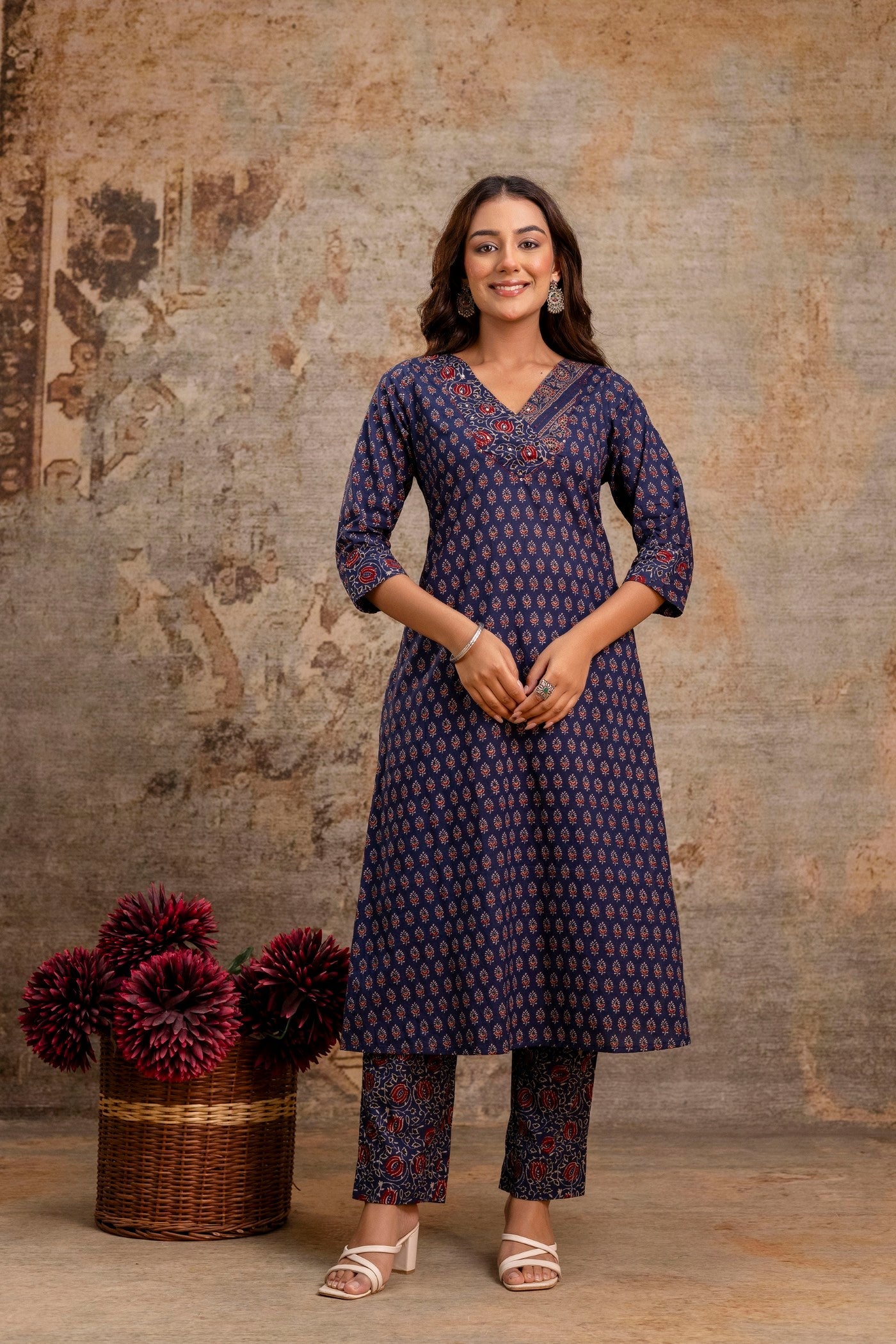 Neelufer Creation pure cotton blue kurta set