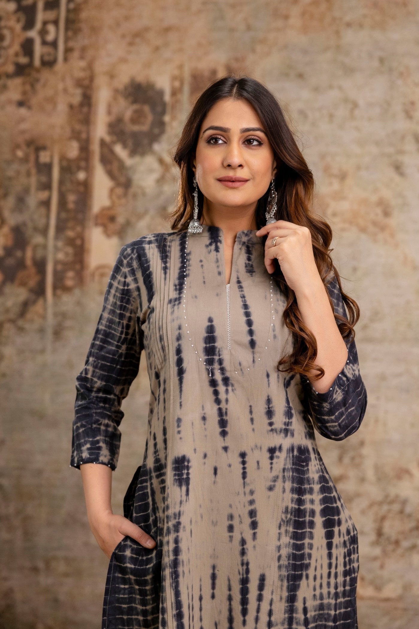 Neelufer Creation indigo pure cotton kurta set
