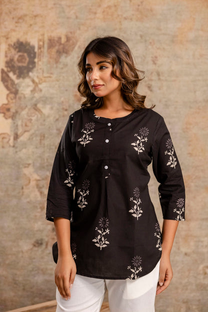 Pure cotton women top manufacturer