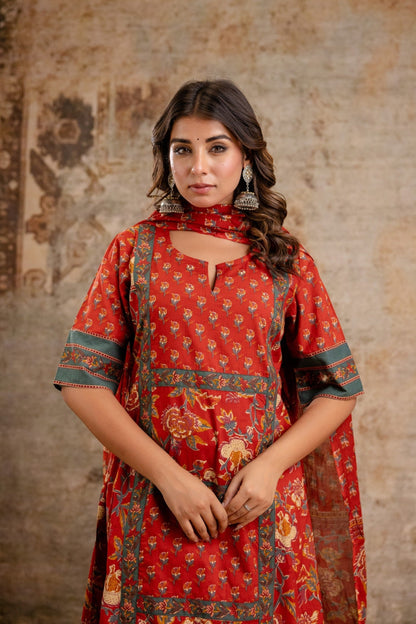 Pure cotton floral dupatta set wholesale by Neelufer Creation