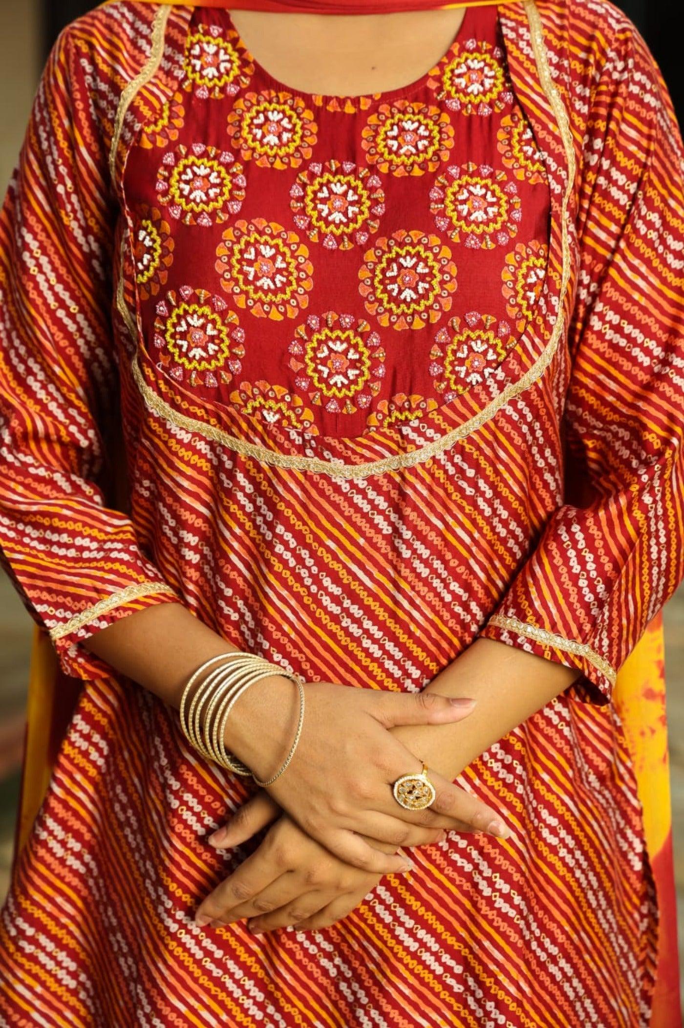 Modal Chanderi Sharara Kurta Dupatta Set Manufactu