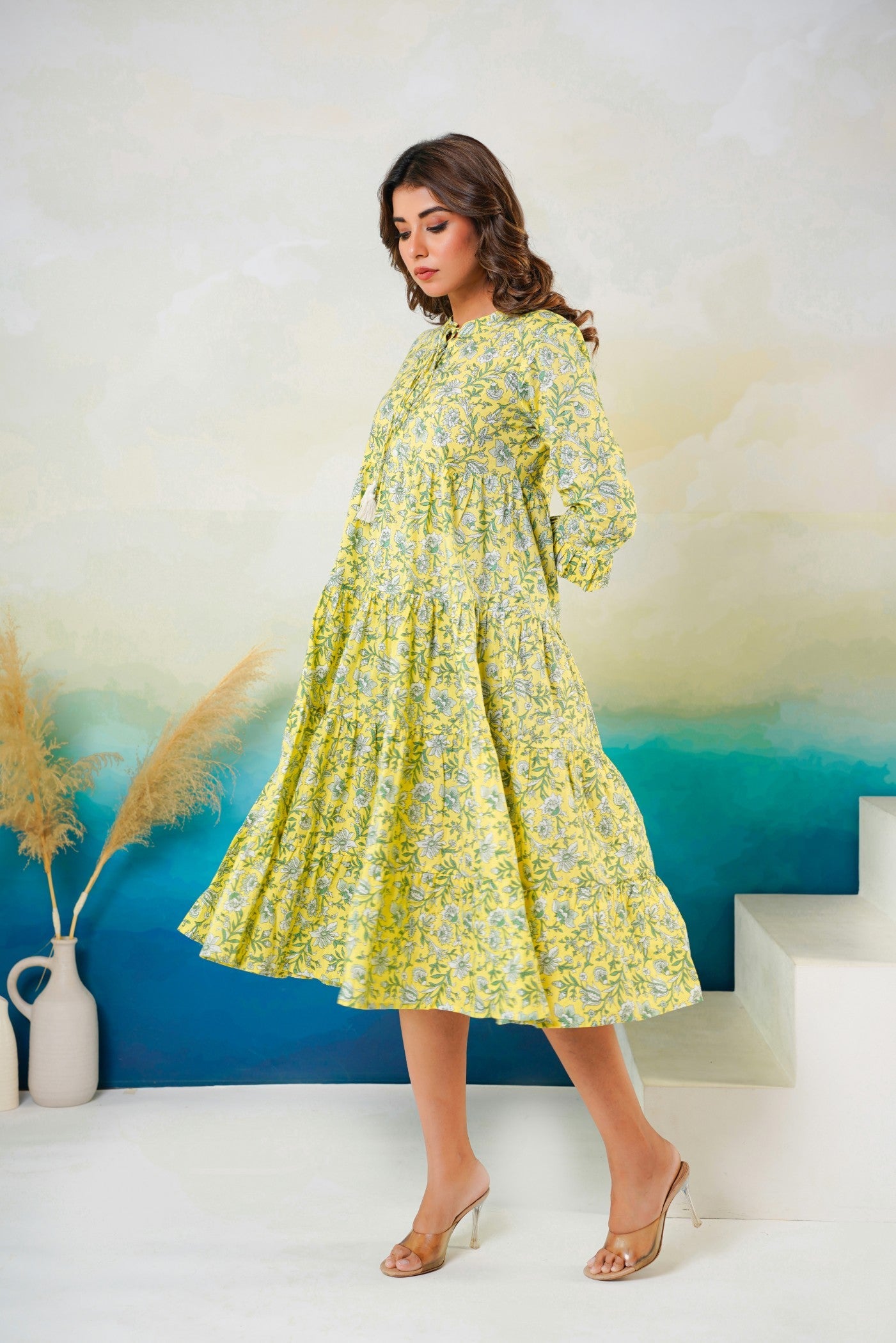 Floral printed cotton midi dress Neelufer Creation