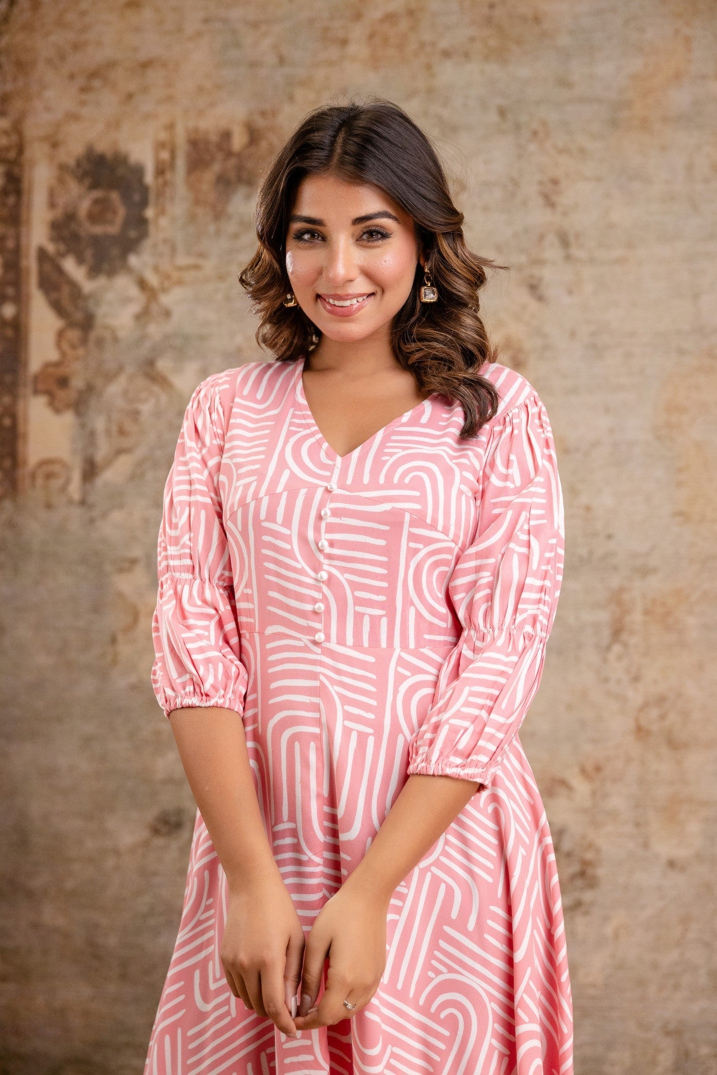 Stylish rayon midi dress for casual wear