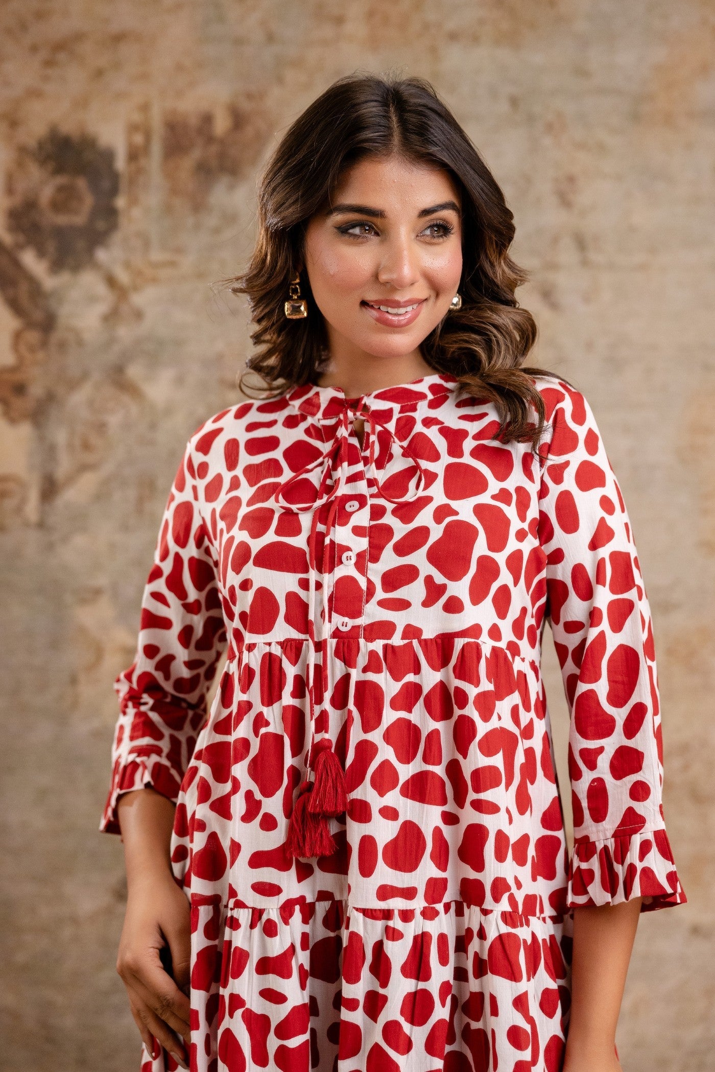 Tiered Flare Midi Dress