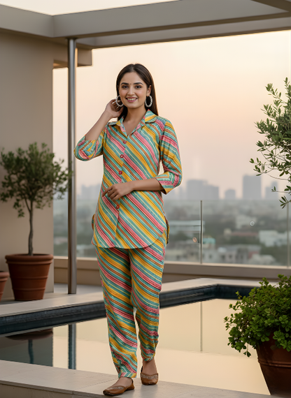 Boutique style striped coord set for women