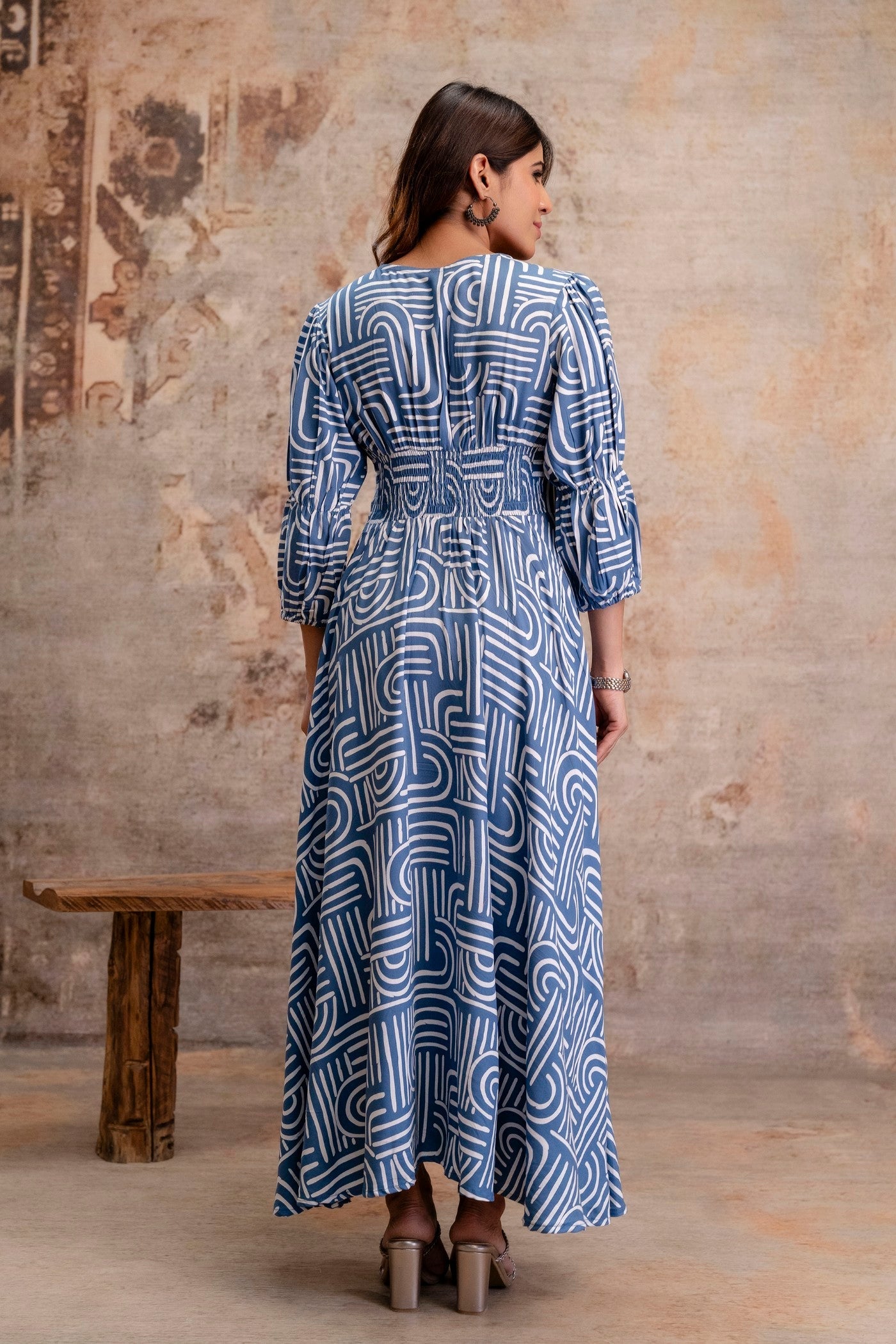 Women’s rayon middy dress for casual wear