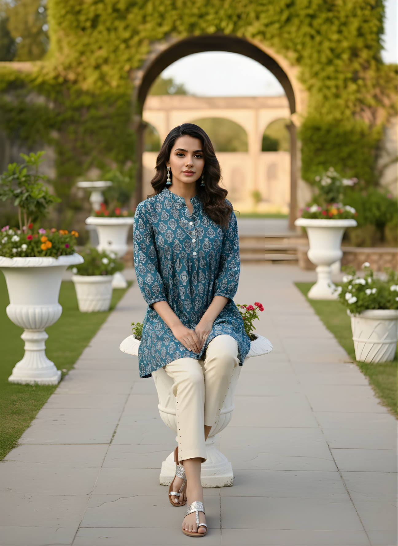 Indigo ethnic cotton top bulk supply