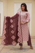 Pink Kurta Set for Women by Neelufer Creation