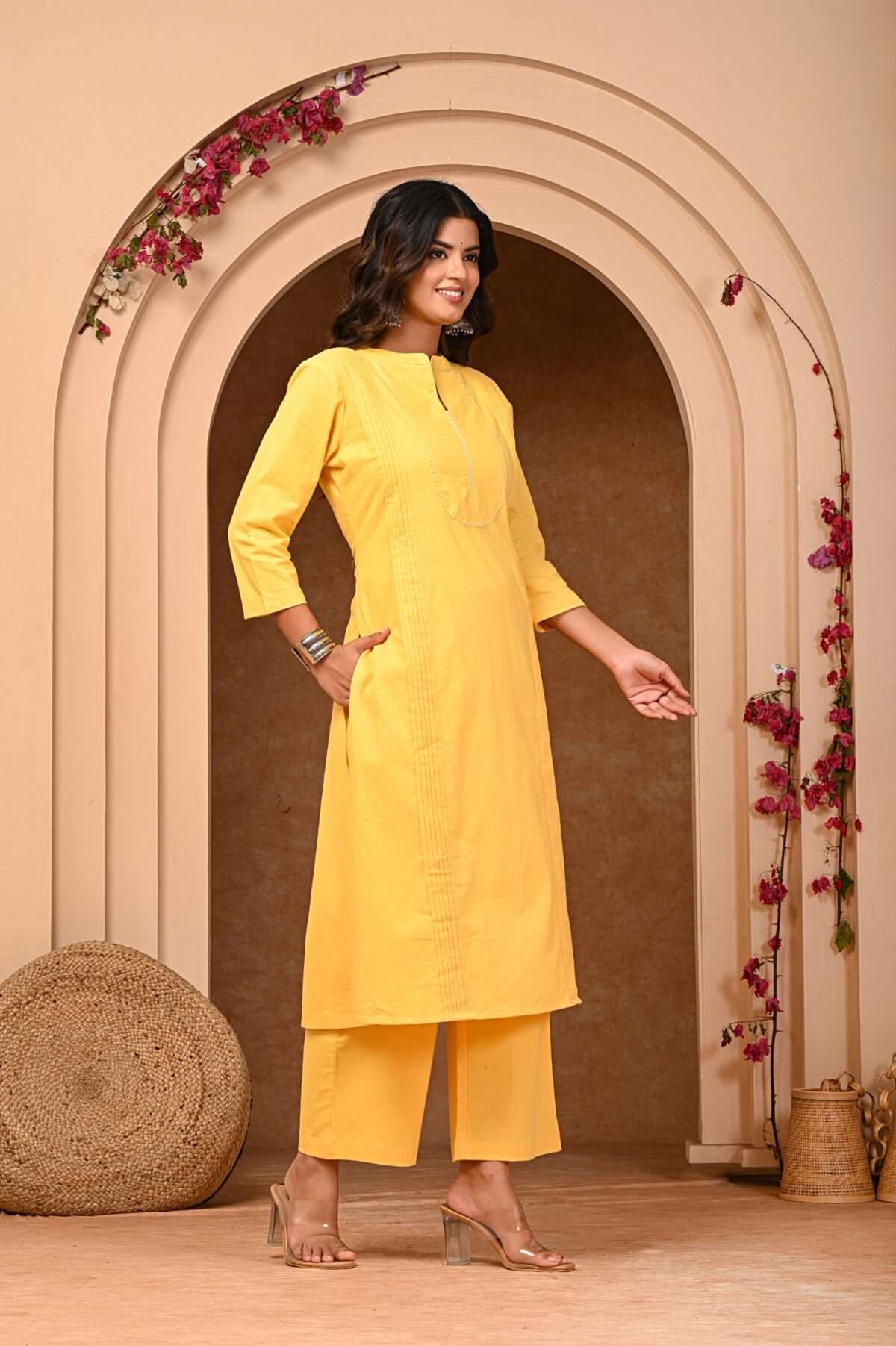 Elegant Yellow A Line Kurta with Pant Set 3 1