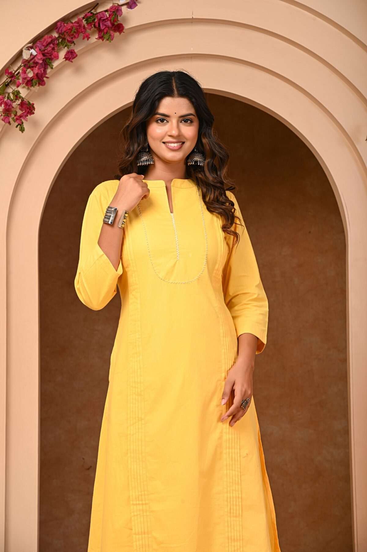Elegant Yellow A Line Kurta with Pant Set 5