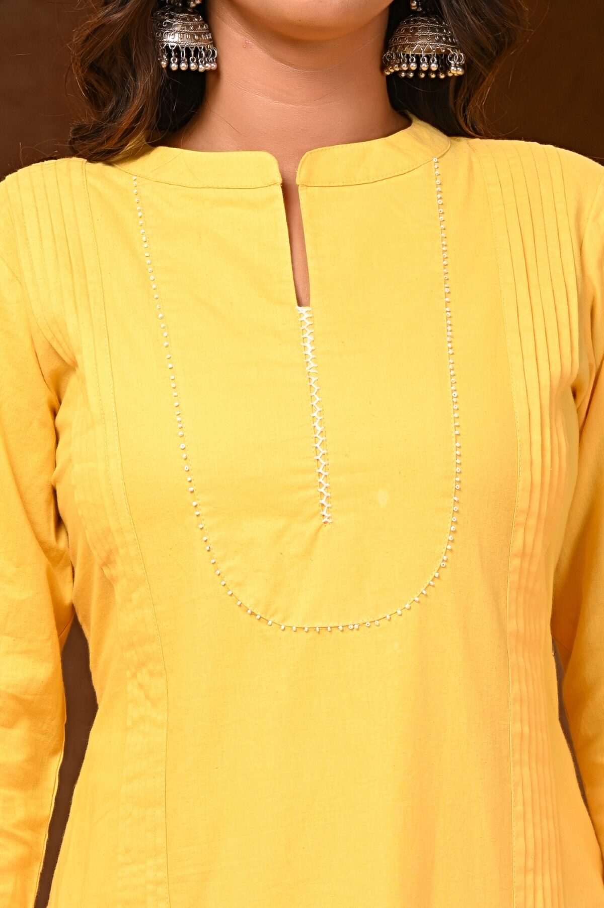 Elegant Yellow A Line Kurta with Pant Set 6